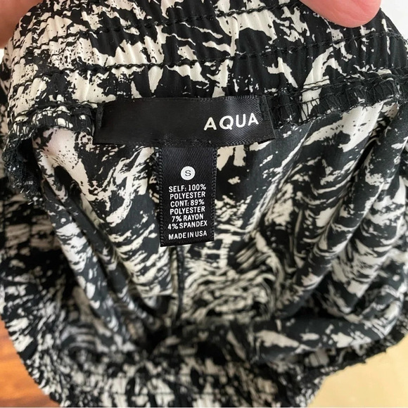 Aqua Brand Printed Jogger Pants Womens Small Black Slacks Trousers Lightweight - Picture 6 of 8